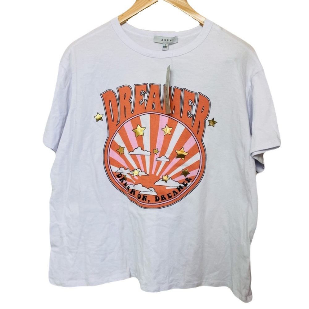 NWT gaze DTLA Dreamer Sun &‎ Stars Graphic Tee Women's Large